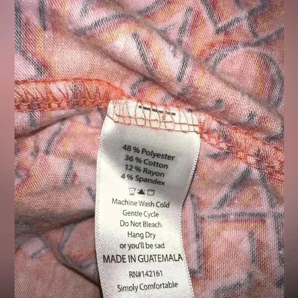 Lularoe Peach & Grey XXS Irma tunic top. Aztec pattern, soft cotton blend..faded - Picture 3 of 7